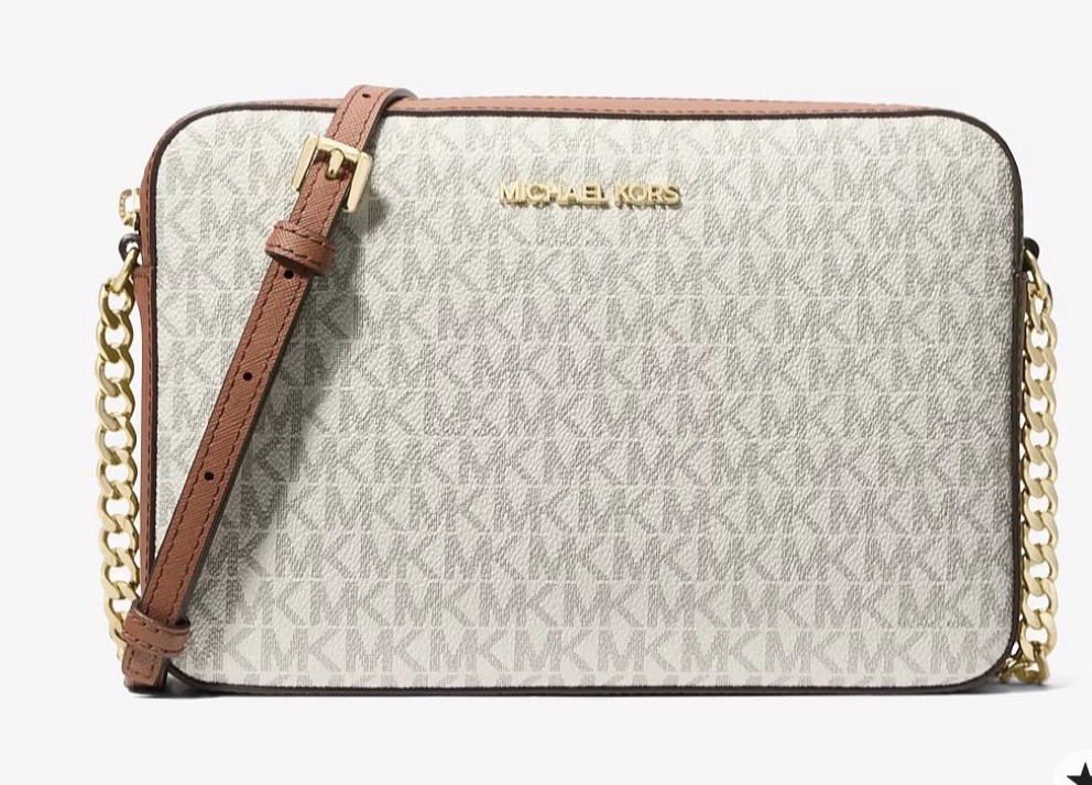 PA- MK Jet Set Large Printed Logo Crossbody Bag- vanilla