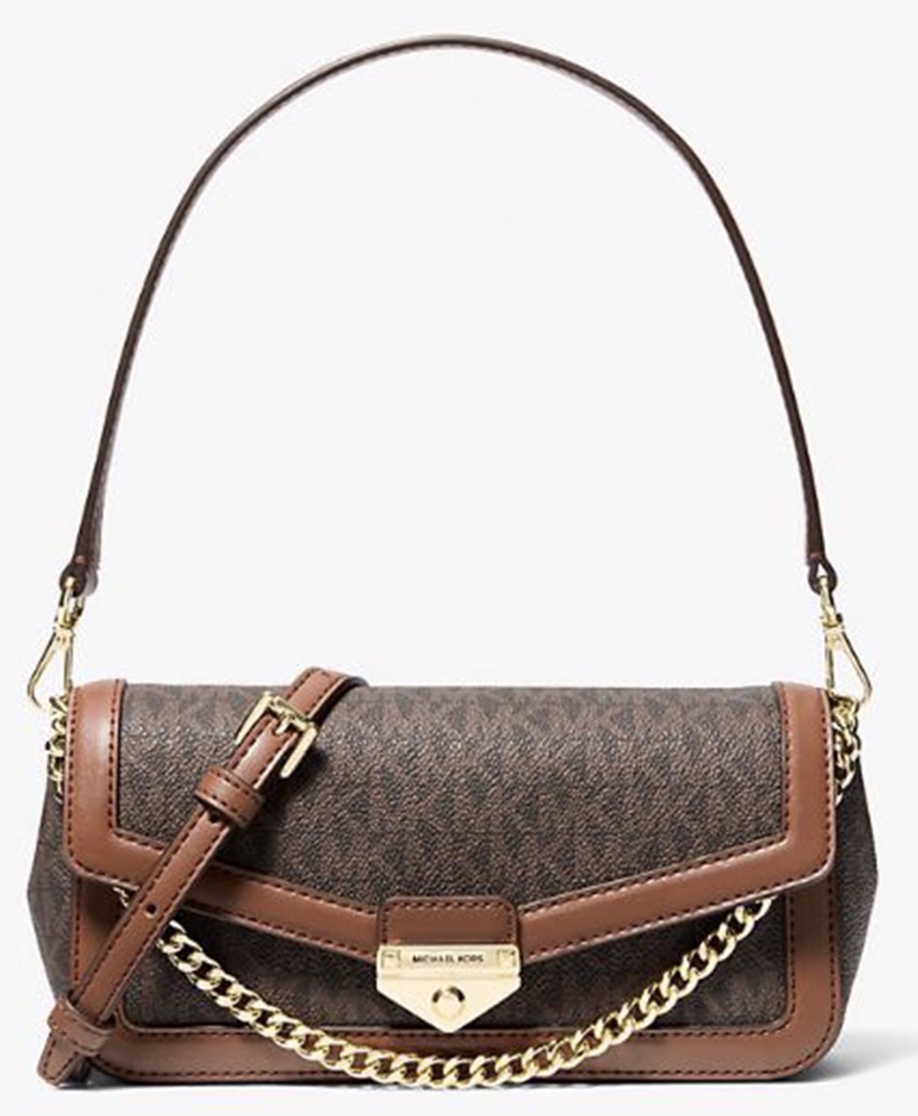 PA- MK Soho Small signature logo convertible crossbody Brown